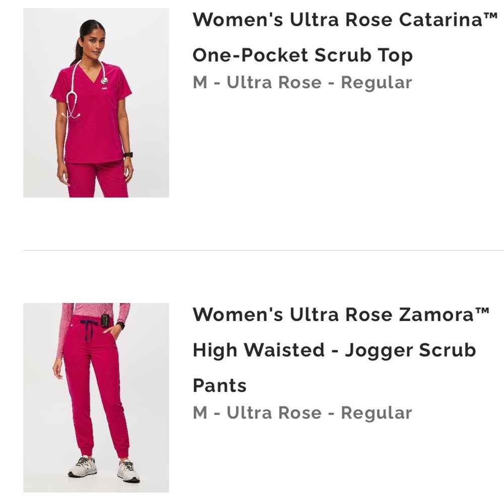 Figs Ultra Rose Scrub Set- Women’s medium